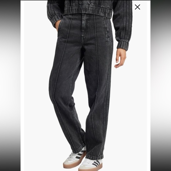 adidas Women's straight Leg Black Jeans - Picture 6 of 8